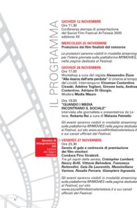 Programma del Social Film Festival ArTelesia 2020